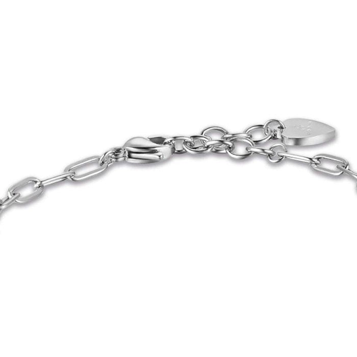 Bracciale in acciaio con infinito e cristalli bianchi