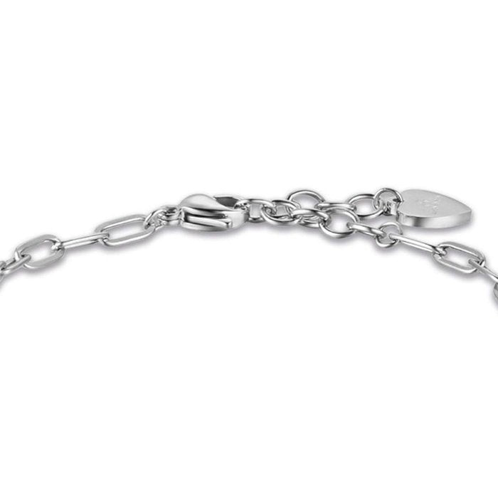 Bracciale in acciaio con luna e cristalli bianchi