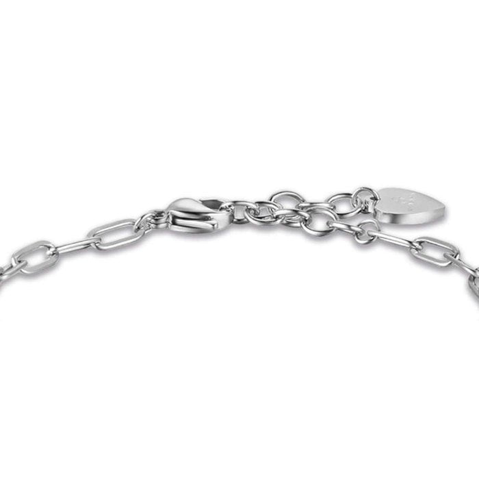 Bracciale in acciaio con stella e cristalli bianchi