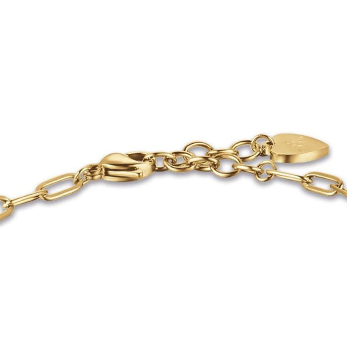 Bracciale in acciaio ip gold con stella e cristalli bianchi