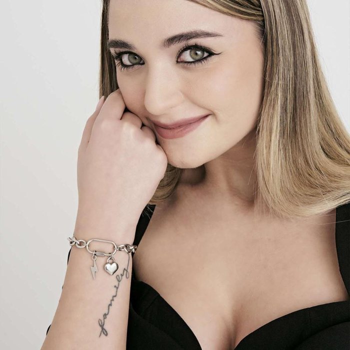 Bracciale in acciaio con fulmine e cuore