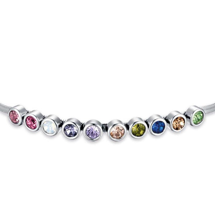 Bracciale in acciaio con pietre multicolor