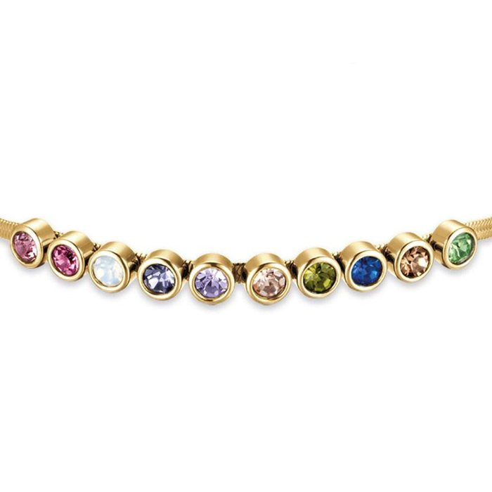 Bracciale in acciaio ip gold con pietre multicolor