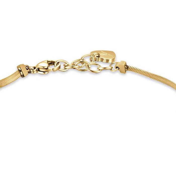 Bracciale in acciaio ip gold con pietre multicolor