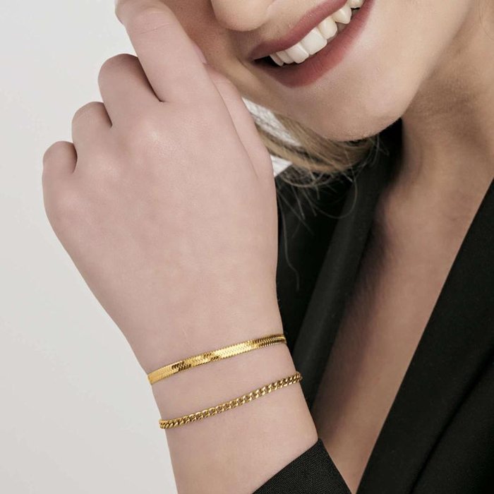 Bracciale in acciaio ip gold