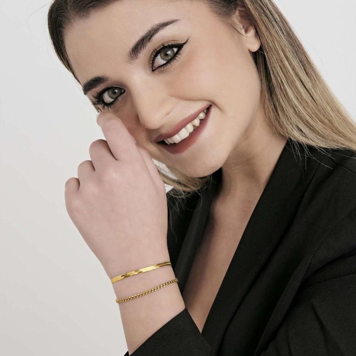 Bracciale in acciaio ip gold