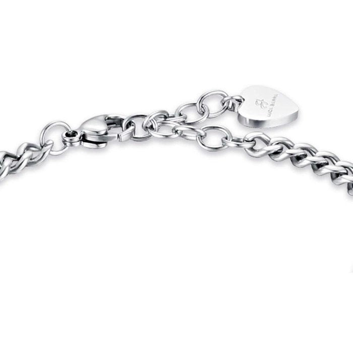 Bracelet en acier avec trèfle à quatre feuilles