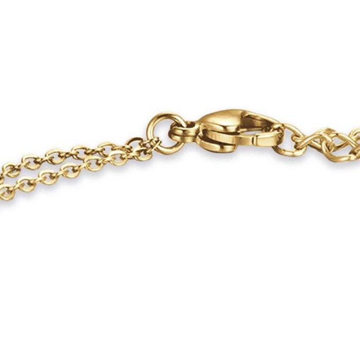 Bracciale in acciaio ip gold con albero della vita e cristalli