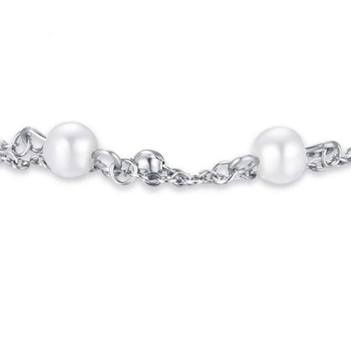 Bracciale in acciaio con perle