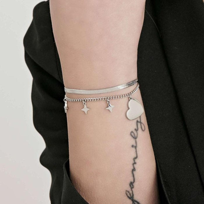 Bracciale in acciaio con cuore