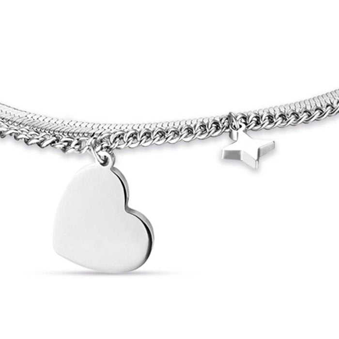 Bracciale in acciaio con cuore