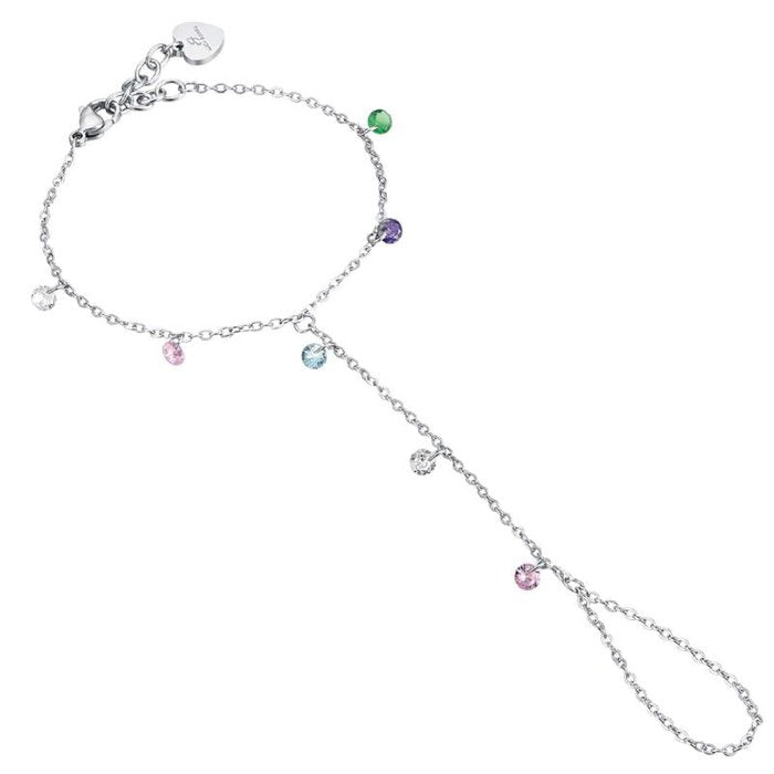 Baciamano in acciaio con cristalli multicolor