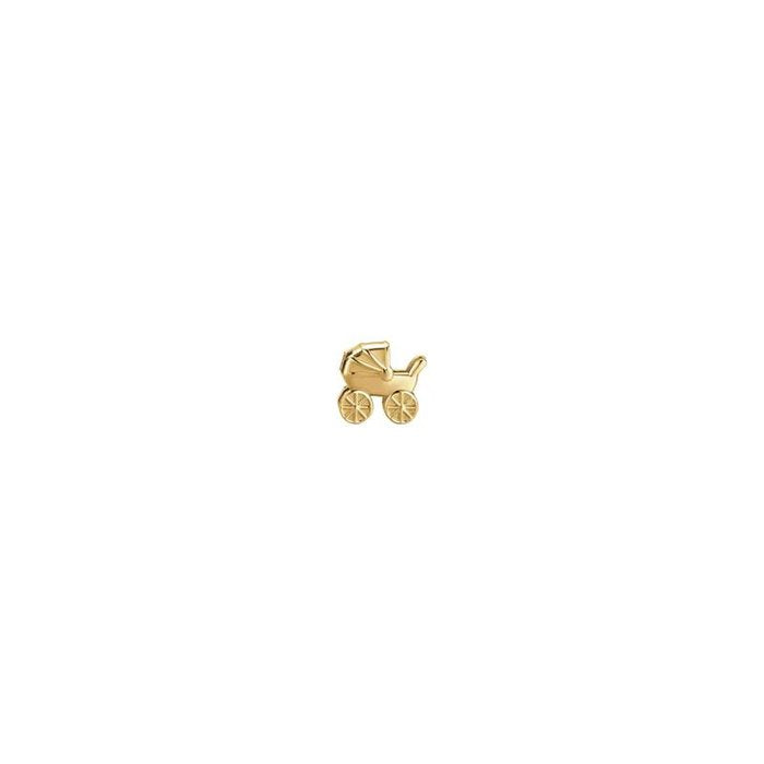Drop in acciaio ip gold carrozzina con cristalli bianchi
