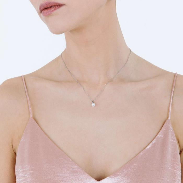 Collier en acier avec perles de 6 mm