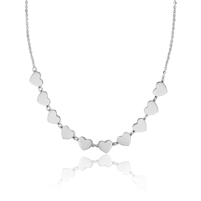 Collana In Acciaio Con Cuori