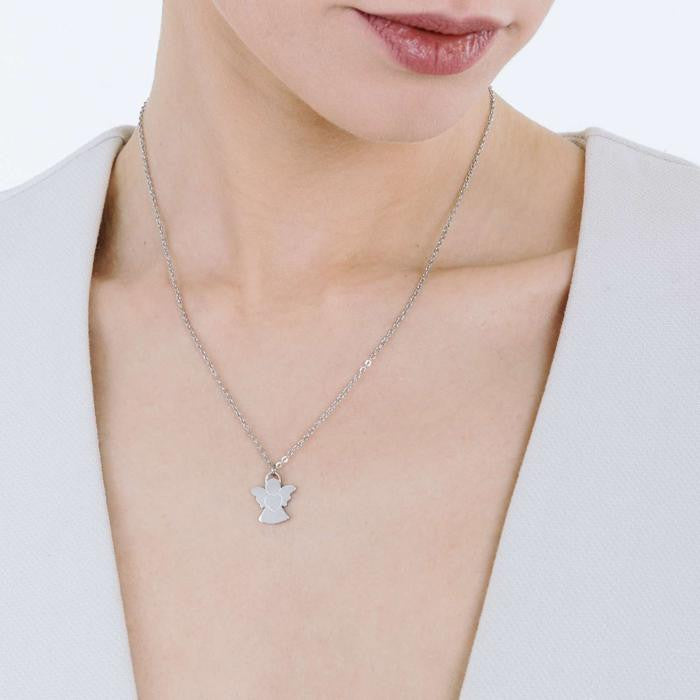 Collana In Acciaio Con Angelo