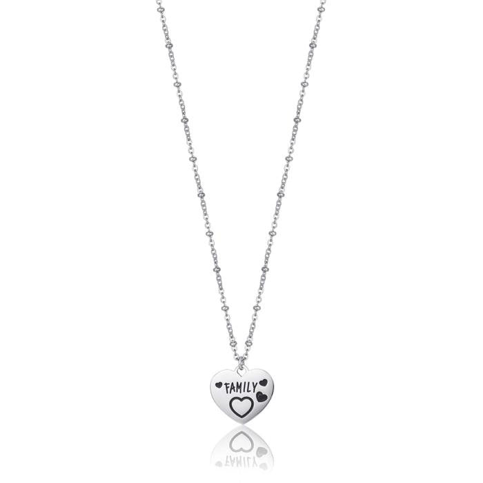Collier en acier "famille"