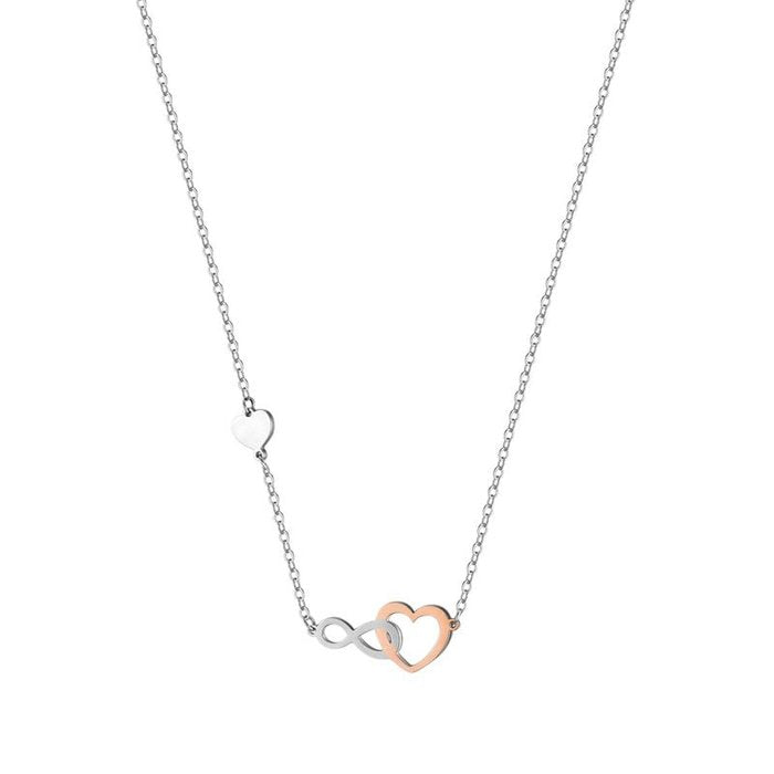 Collana in acciaio con cuore ed infinito
