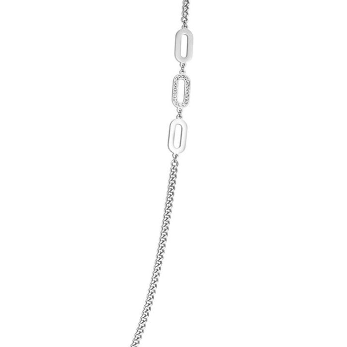 Collana in acciaio con cristalli bianchi