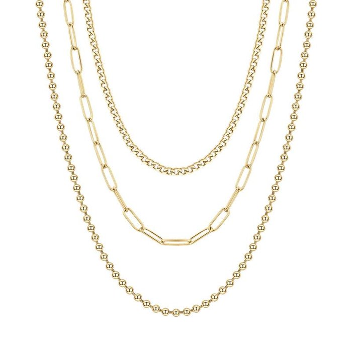 Collana in acciaio ip gold