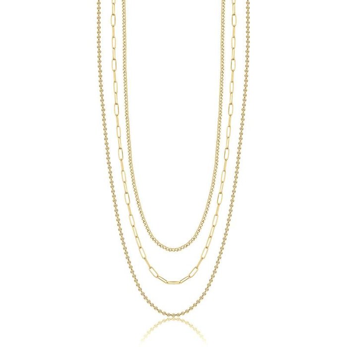 Collana in acciaio ip gold