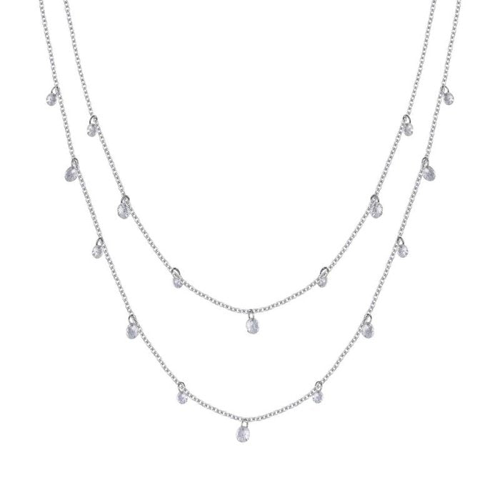 Collana in acciaio con cristalli bianchi