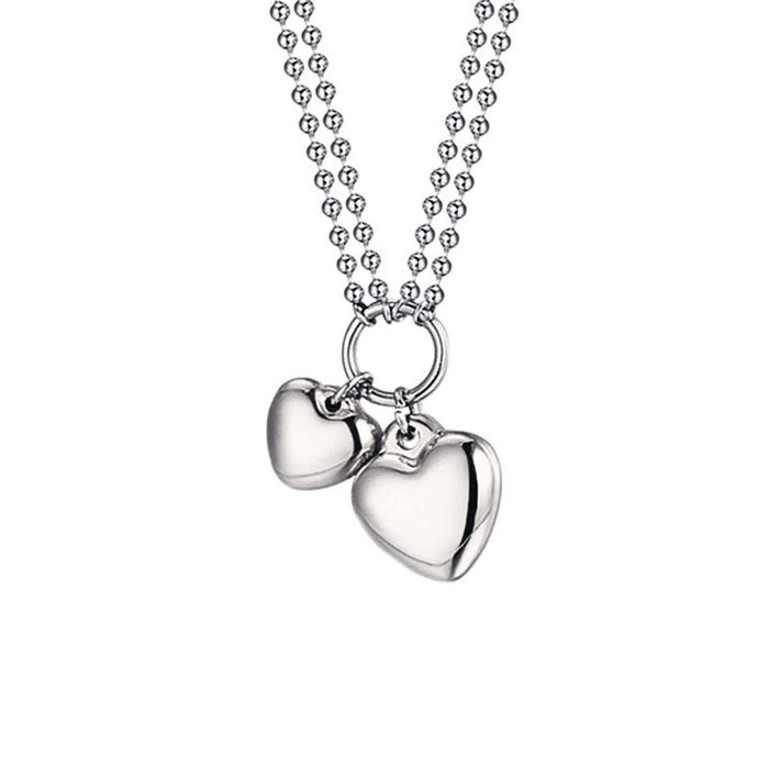 Collana in acciaio con cuori
