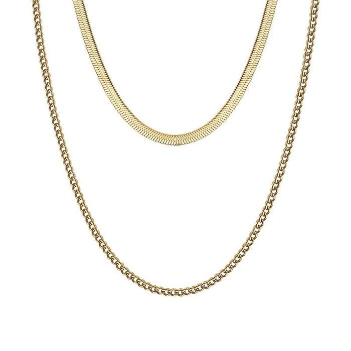 Collana in acciaio ip gold