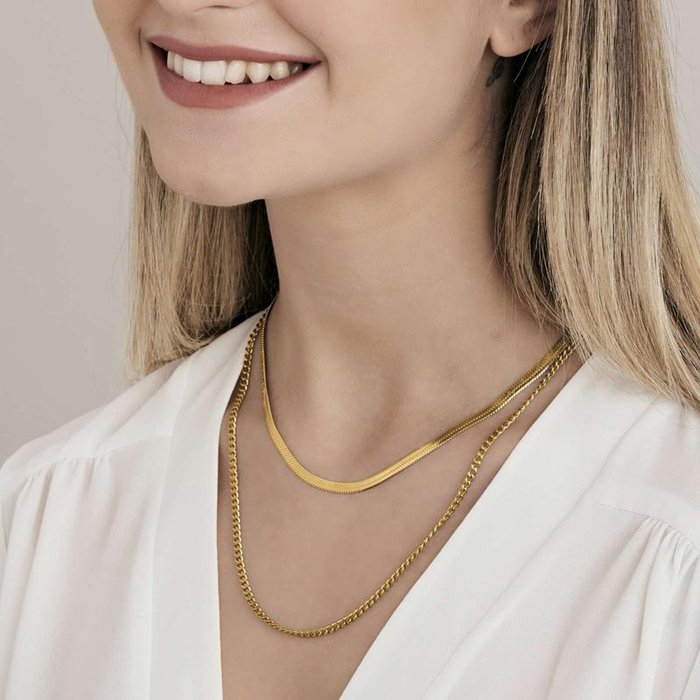 Collana in acciaio ip gold