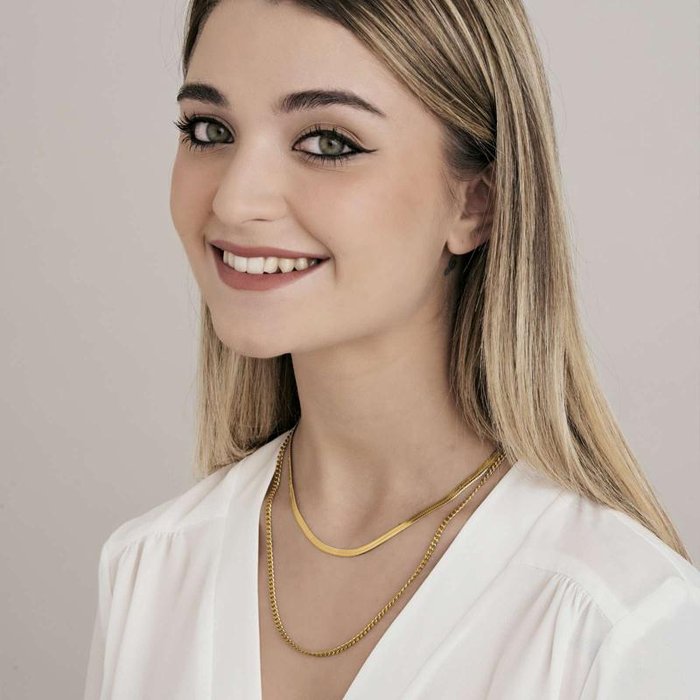 IP gold steel necklace