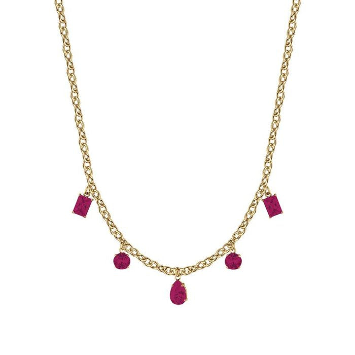 Collana in acciaio ip gold con cristalli