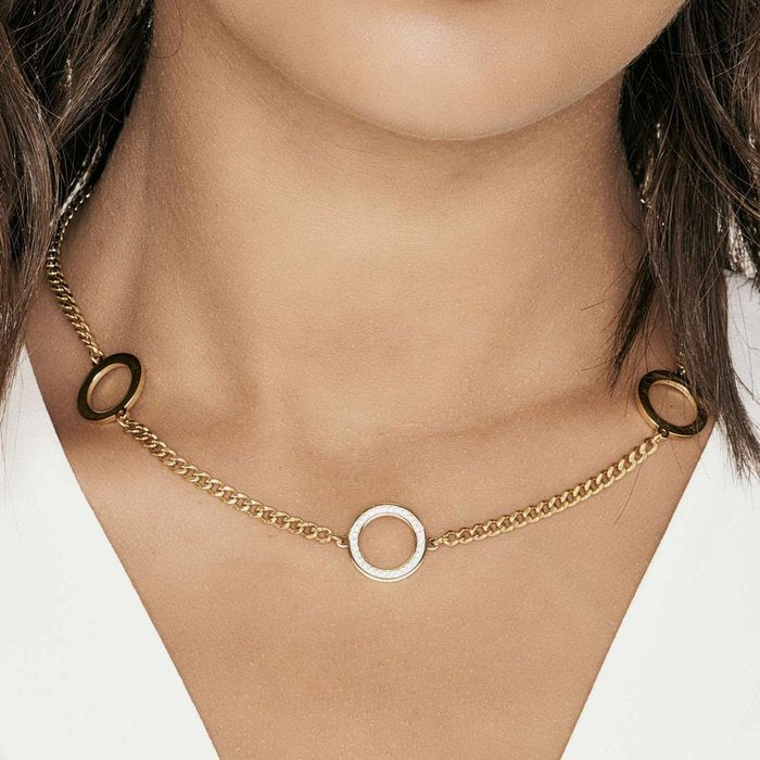 Collana in acciaio ip gold