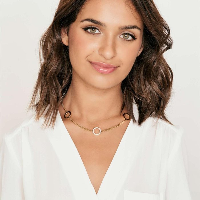 Collana in acciaio ip gold