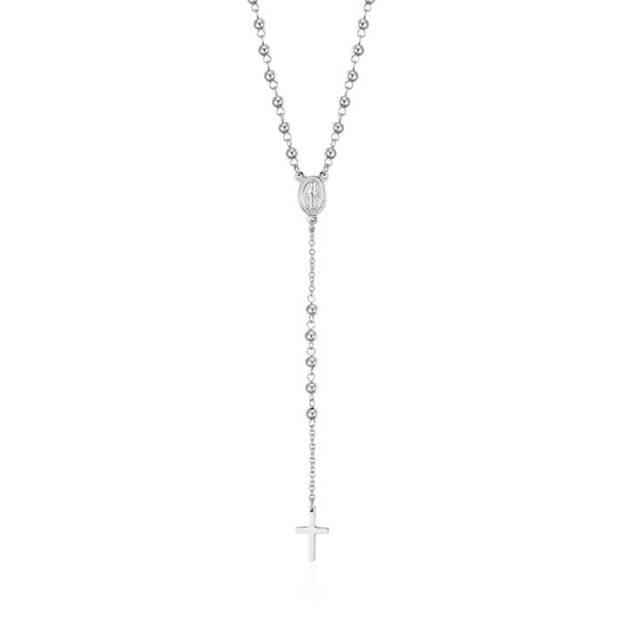 Collier chapelet en acier avec boules en acier