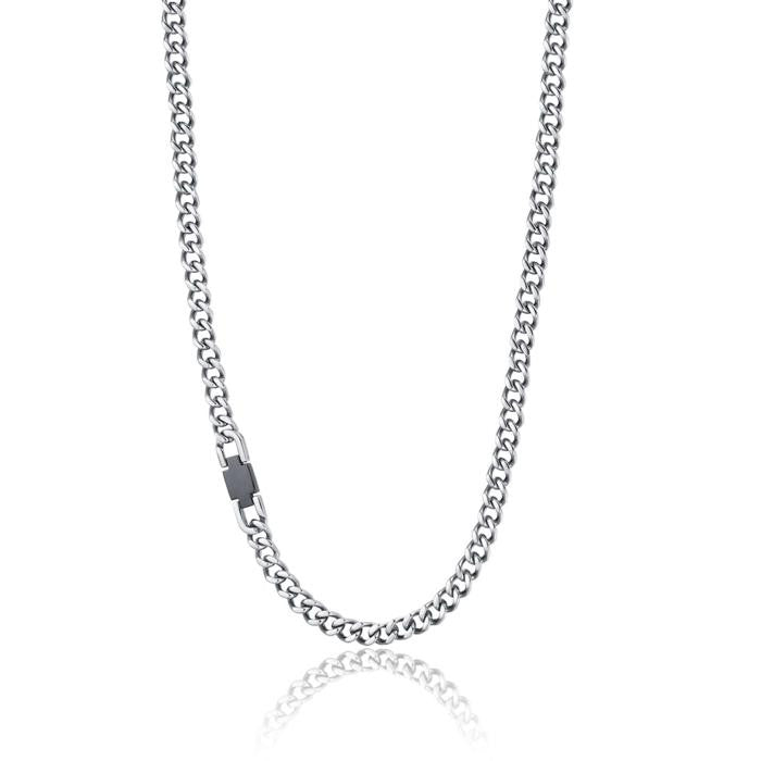 Collier en acier avec élément en acier IP noir