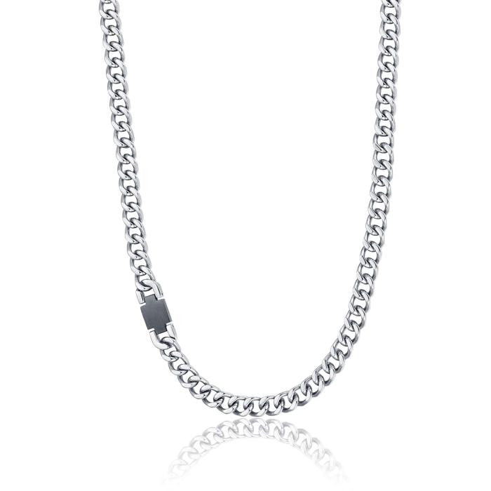 Collier en acier avec élément en acier IP noir