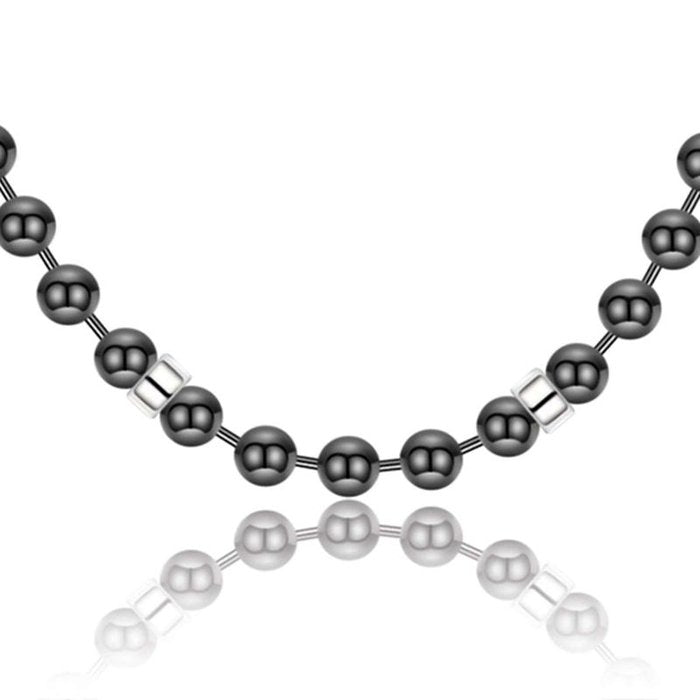 Collana in acciaio ip nero con elementi in acciaio