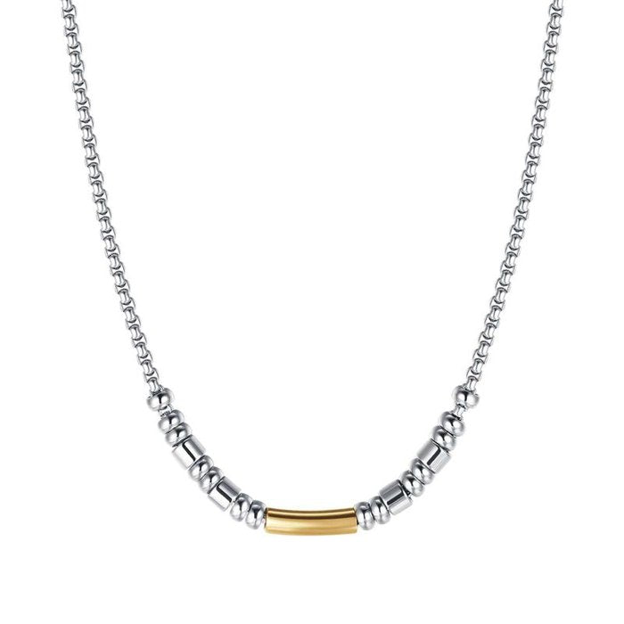 Collana in acciaio con elemento ip gold
