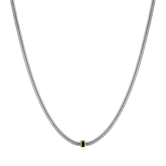 Collana in acciaio ip gold e ip nero