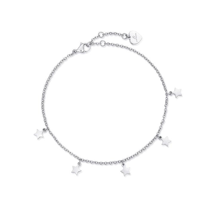 Bracelet de cheville en acier avec étoiles