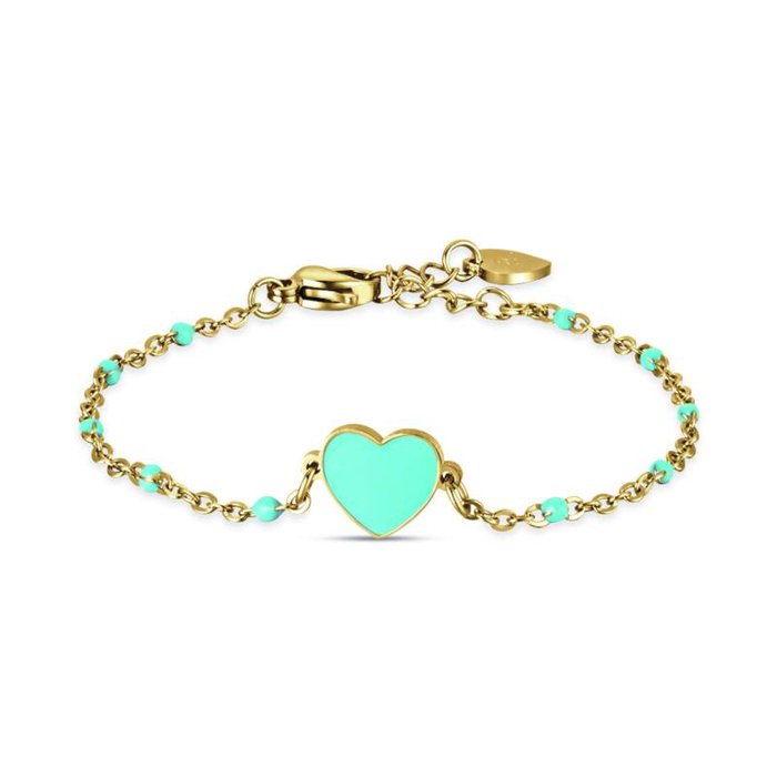 Junior bracelet in ip gold steel with heart