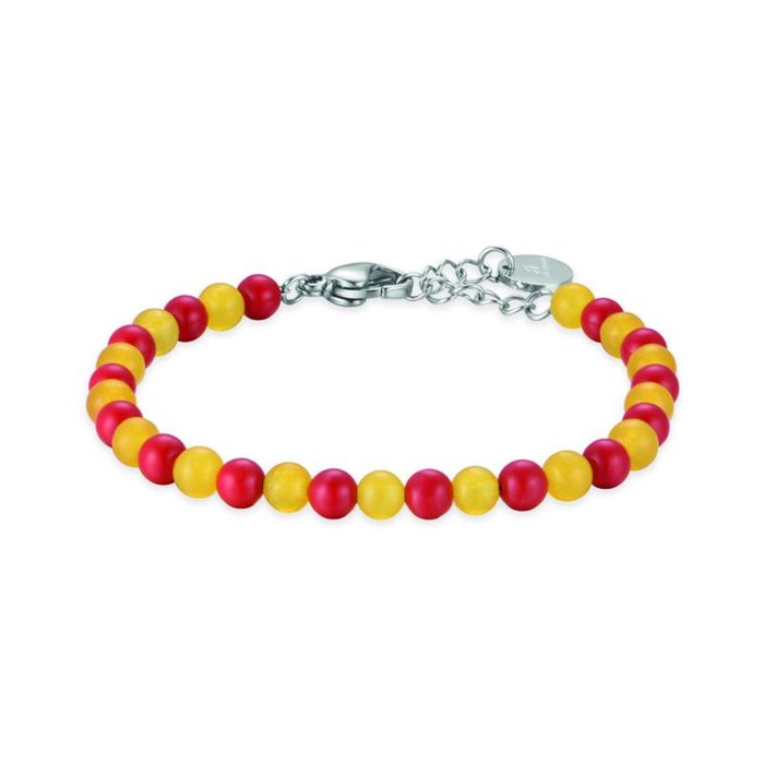 Bracciale Junior in acciaio con pietre rosse e gialle