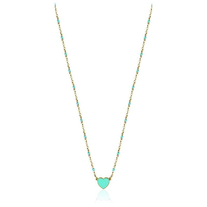 Collana Junior in acciaio ip gold con cuore