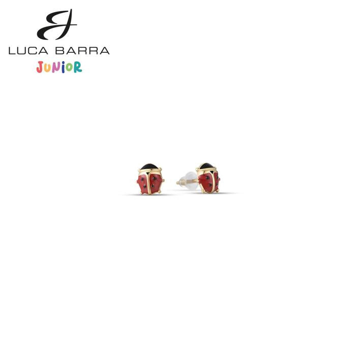 Boucles d'oreilles en acier avec coccinelle