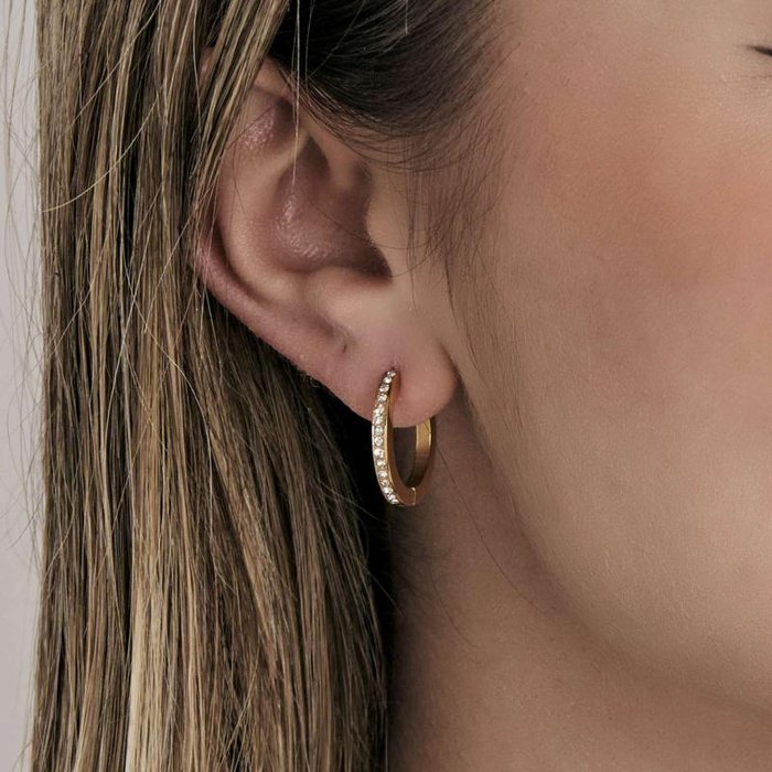 Orecchini in acciaio ip gold