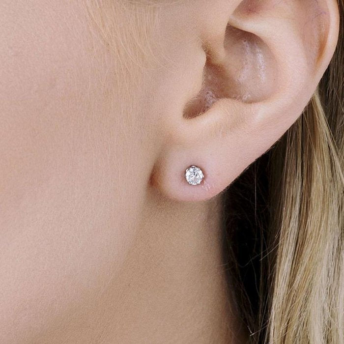 Luca Barra Orecchini Donna Holiday Punto Luce In Argento Con Cristallo Bianco 4mm - Lbok919