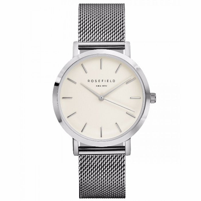 The Mercer White - Silver 38mm