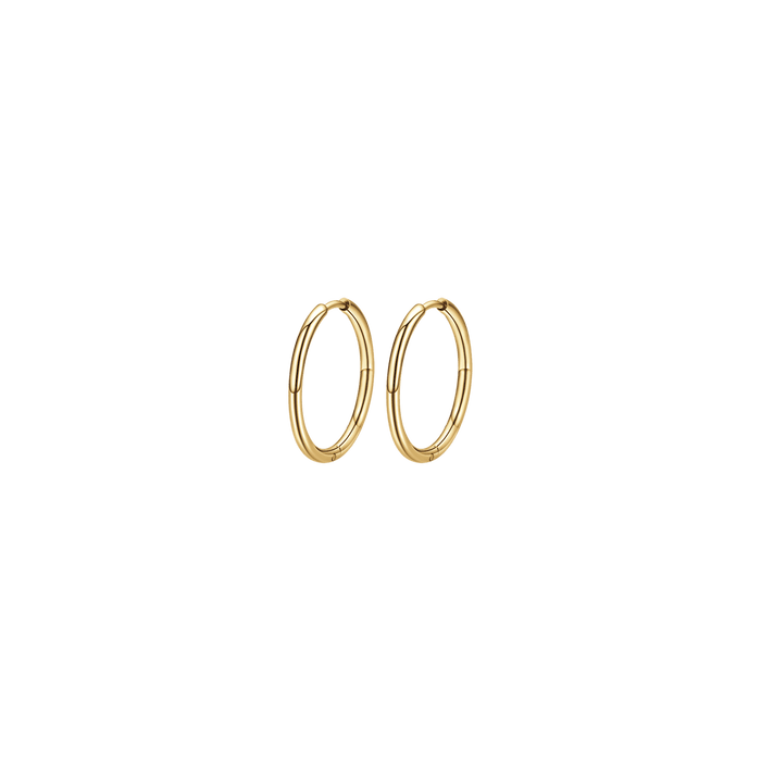 WOMEN'S 24MM GOLD PLATED STEEL HOOP EARRINGS