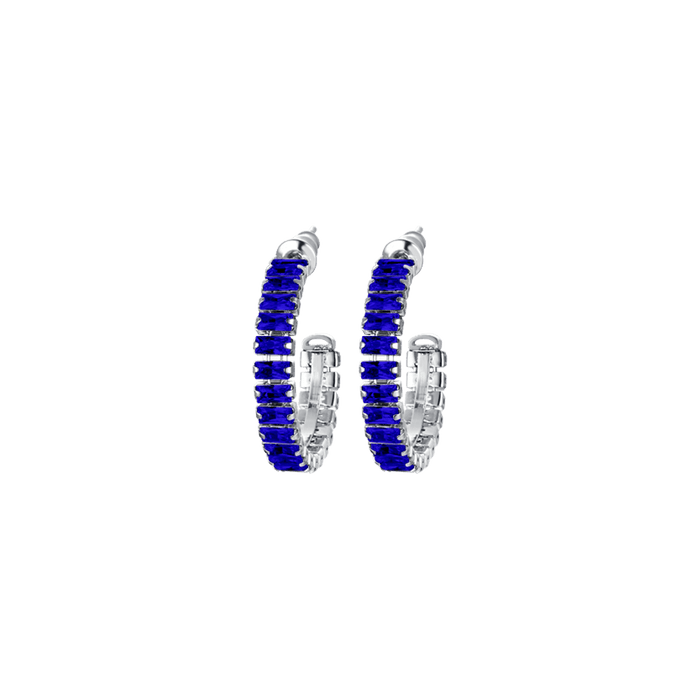 ORECCHINI DONNA IN ACCIAIO CON CRISTALLI BLU