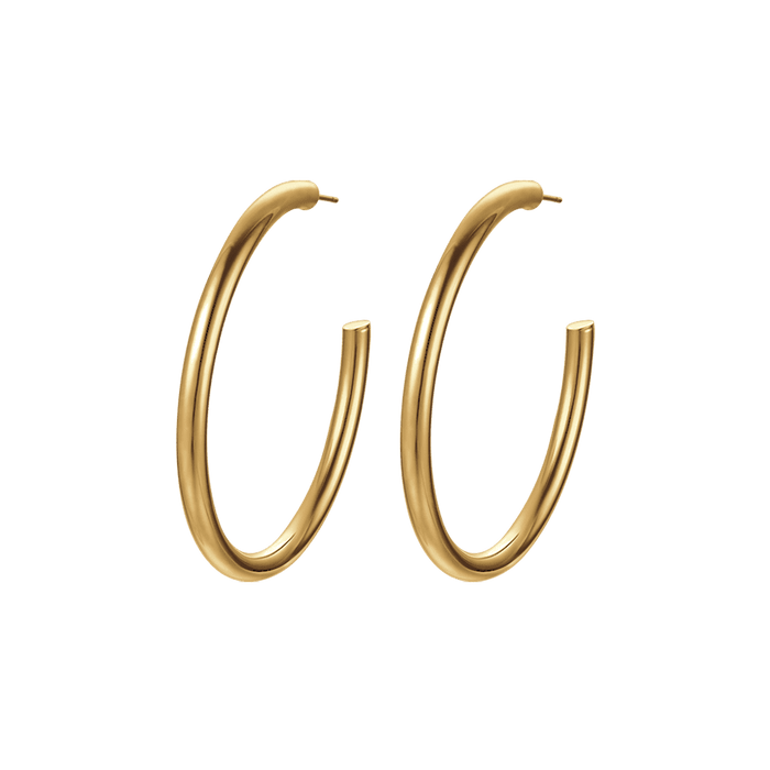 ORECCHINI DONNA CERCHI IN ACCIAIO IP GOLD
